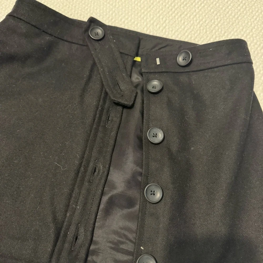 GAP womens black mini skirt 4 wool blend button up fully lined Y2K 90s 2000s - Picture 15 of 15